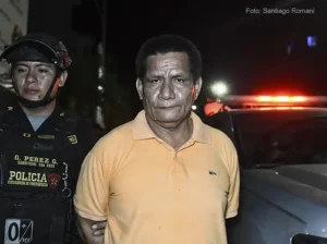 El empresario Hugo Soria Flores tras ser capturado por la Policía Nacional de Perú en Ucayali. Foto: cortesía Santiago Romaní